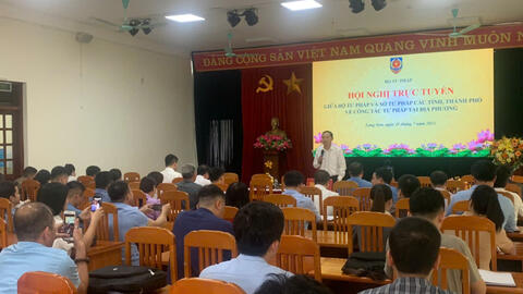 Hội nghị trực tuyến giữa Bộ Tư pháp với Sở Tư pháp các tỉnh, thành phố về công tác tư pháp tại chính quyền địa phương 2 cấp